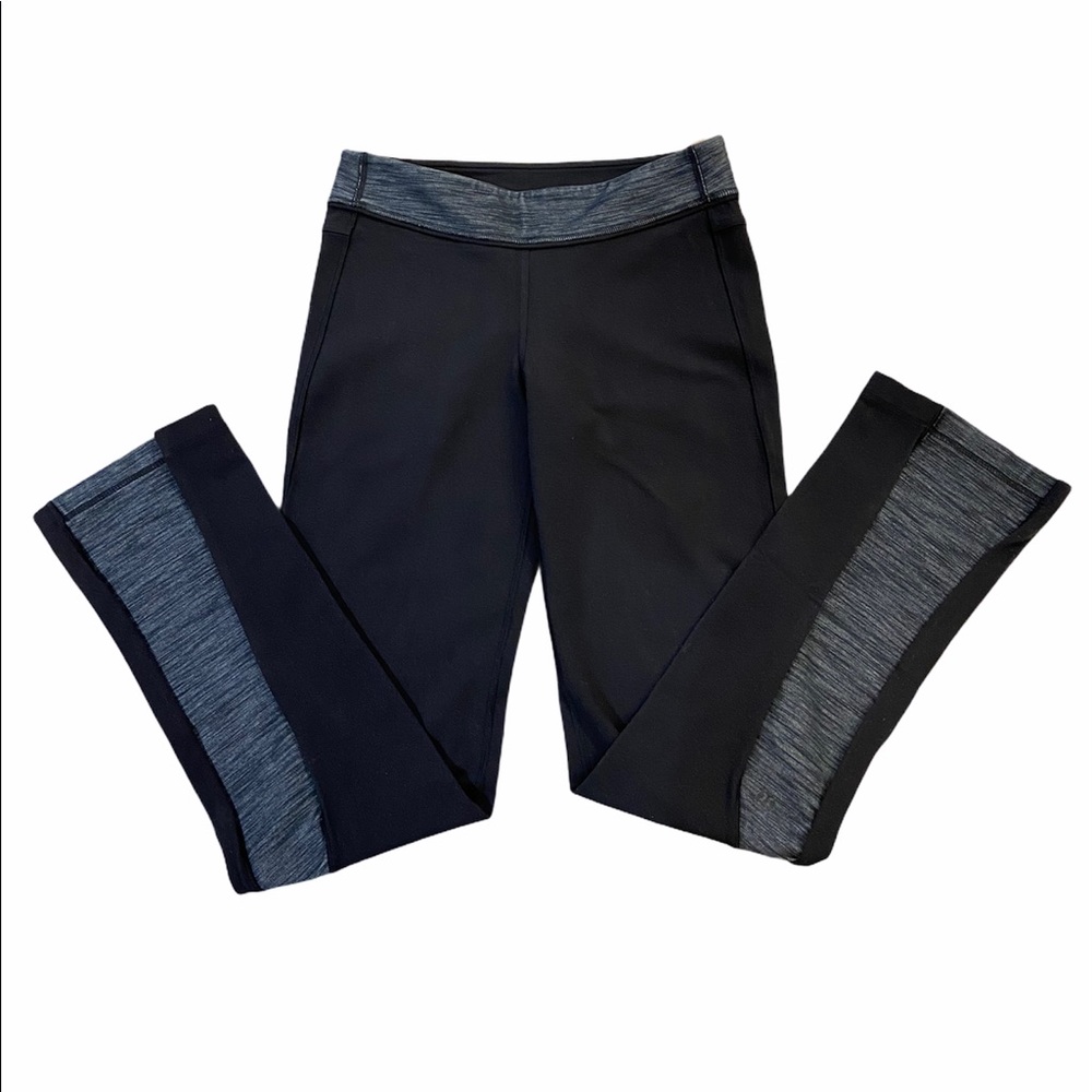Lululemon two tone Wide Leg sports Pants Black & Gray Size 6 GUC